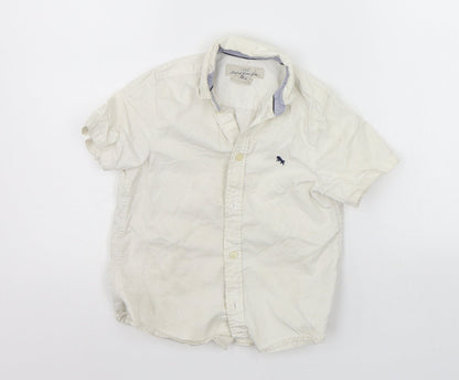 H&M Girls White Houndstooth  Basic Button-Up Size 6-7 Years