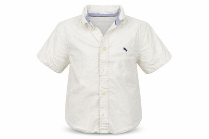 H&M Girls White Houndstooth  Basic Button-Up Size 6-7 Years
