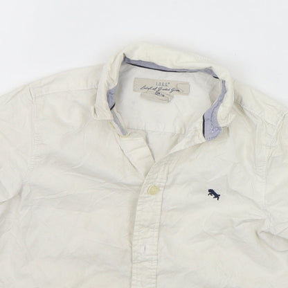 H&M Girls White Houndstooth  Basic Button-Up Size 6-7 Years