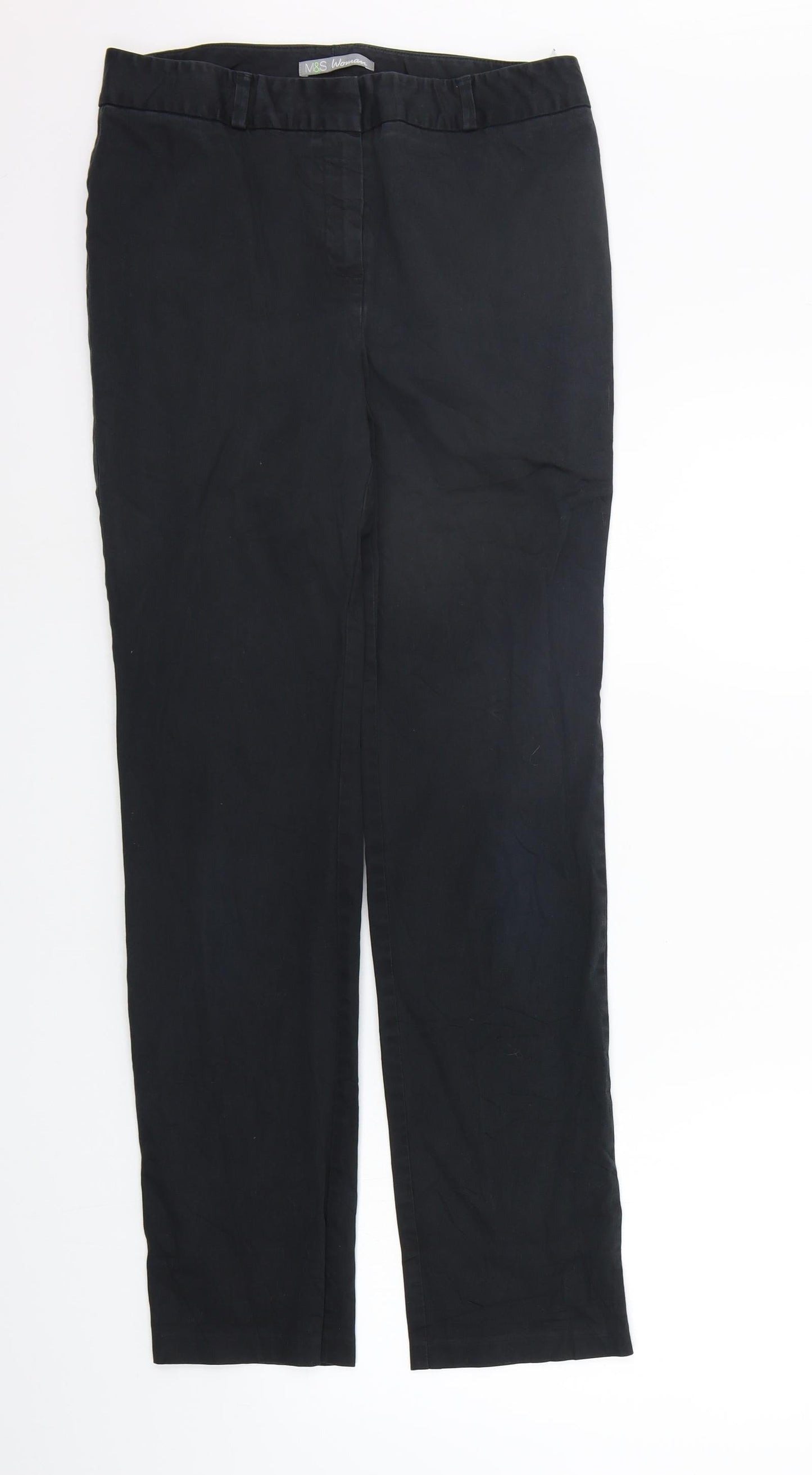 Womens UK Size 10 Marks and Spencer Regular Fit Sweatpants Black Trousers