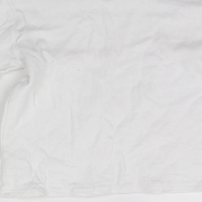 MINI ROYALS Girls White   Basic T-Shirt Size 7-8 Years  - print on front