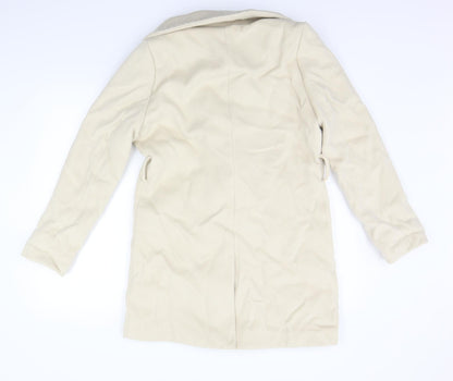 H&M Womens Beige Houndstooth  Jacket Coat Size 10