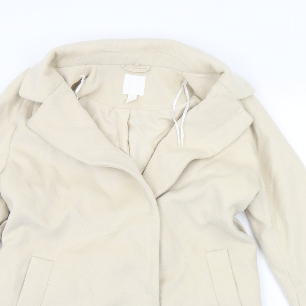 H&M Womens Beige Houndstooth  Jacket Coat Size 10