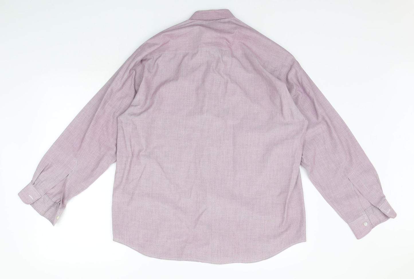 Mens UK Size 15.5 BHS Purple  Button-Up Long Sleeve Casual Shirt