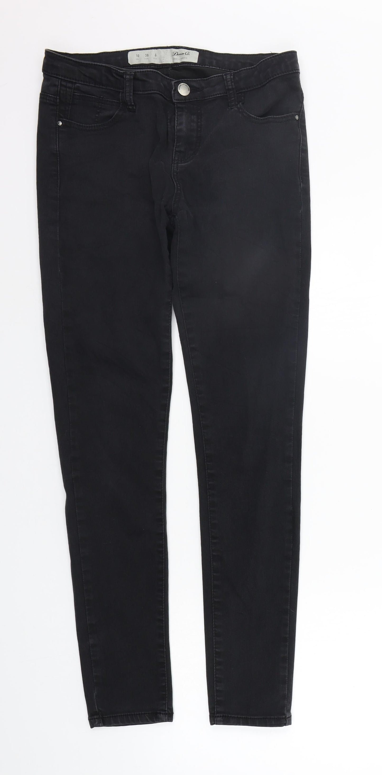 Womens UK Size 10 deniem co Regular Fit  Black Trousers