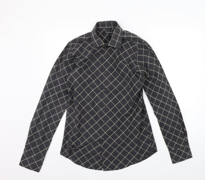 Topman Mens Black Geometric   Button-Up Size M
