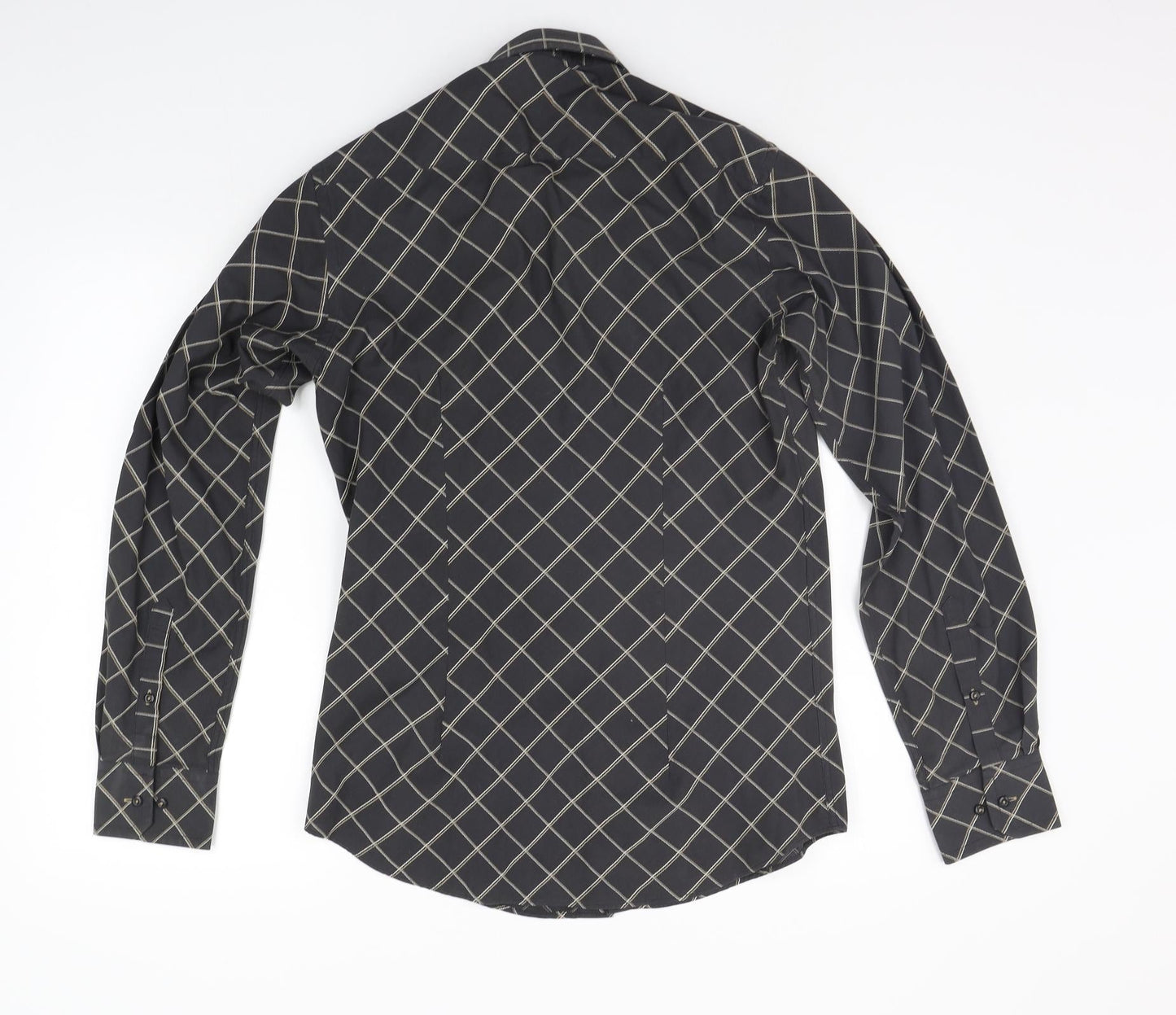 Topman Mens Black Geometric   Button-Up Size M