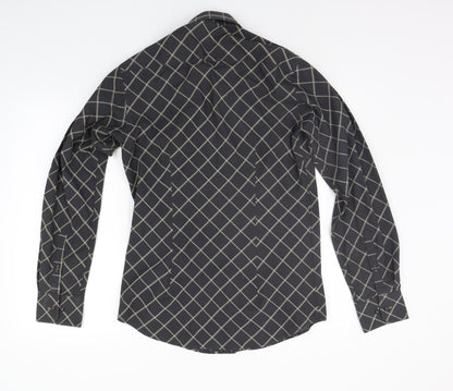 Topman Mens Black Geometric   Button-Up Size M