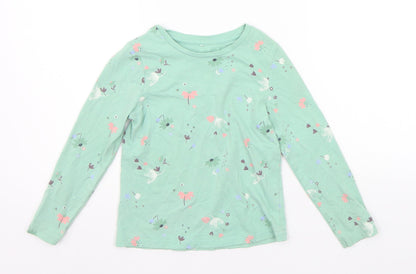 George Boys Green Geometric  Basic T-Shirt Size 5-6 Years
