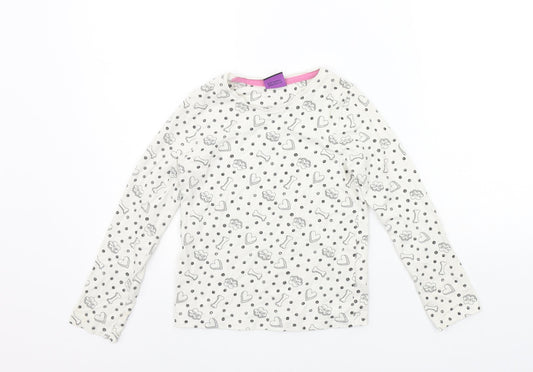 George Boys White Geometric  Basic T-Shirt Size 6-7 Years