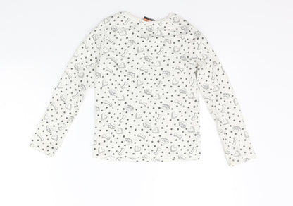 George Boys White Geometric  Basic T-Shirt Size 6-7 Years