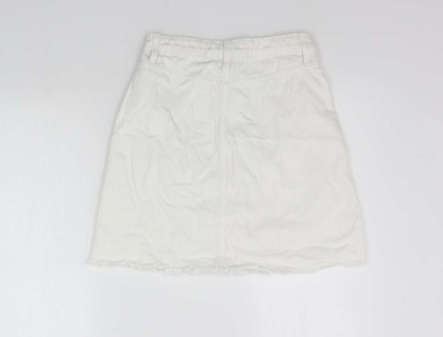 deniem co Womens Silver Houndstooth  A-Line Skirt Size 8