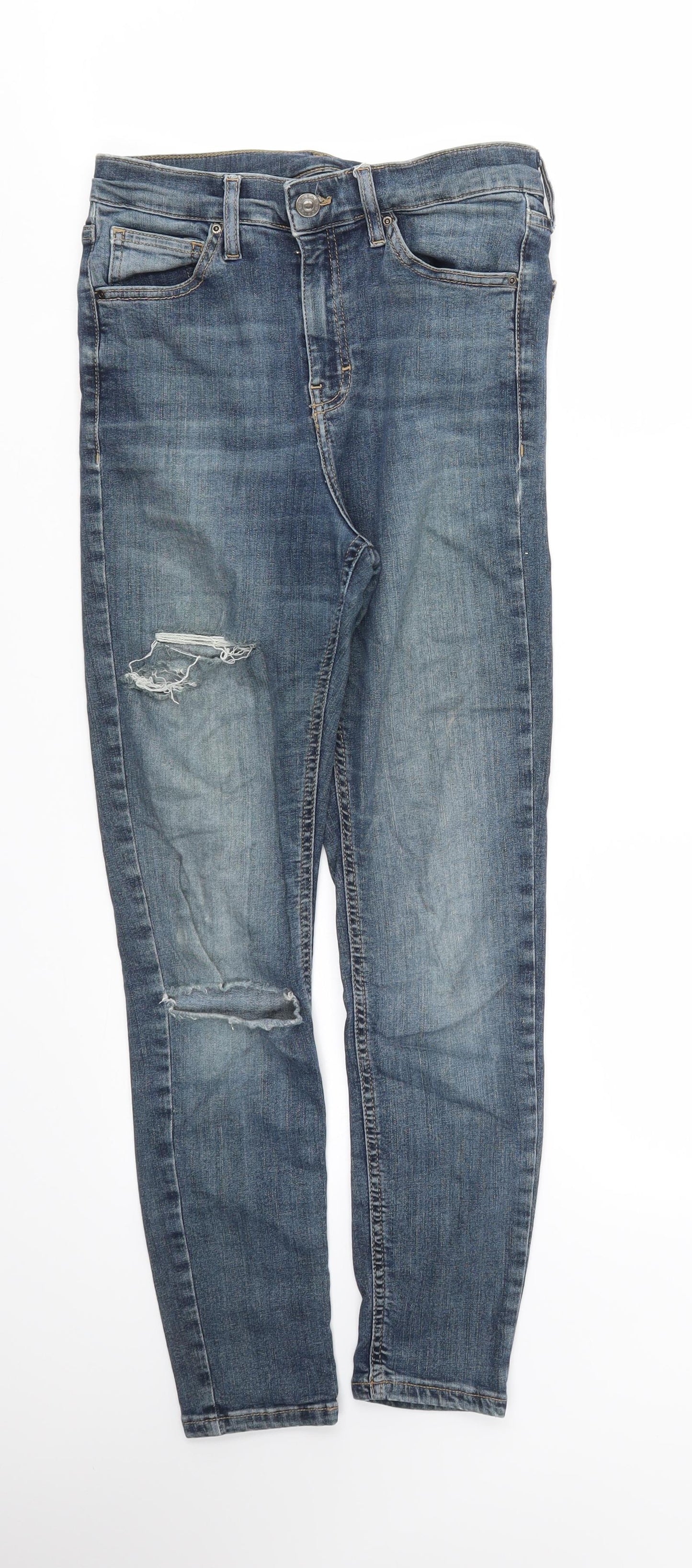 Topshop Womens Blue   Skinny Jeans Size 28 in L30 in