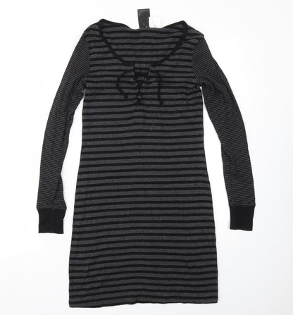H&M Womens Black Striped  Fit & Flare  Size S