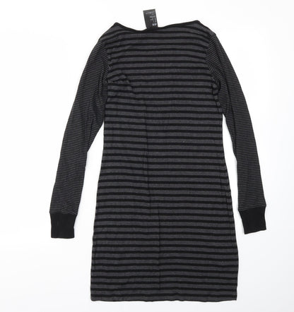 H&M Womens Black Striped  Fit & Flare  Size S