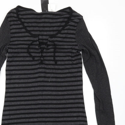 H&M Womens Black Striped  Fit & Flare  Size S