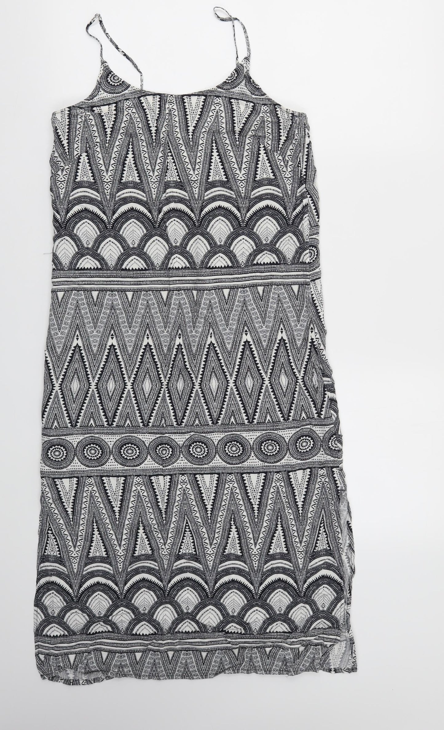 H&M Womens Black Geometric  Fit & Flare  Size 4