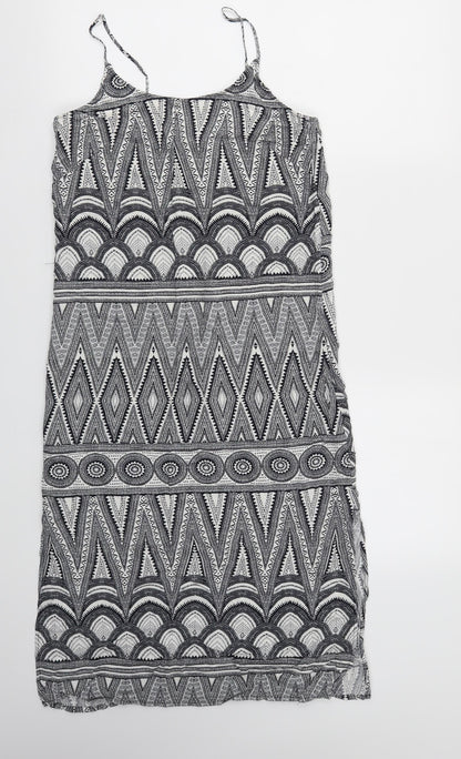 H&M Womens Black Geometric  Fit & Flare  Size 4