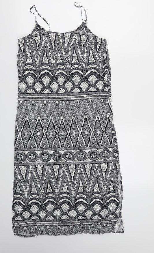 H&M Womens Black Geometric  Fit & Flare  Size 4