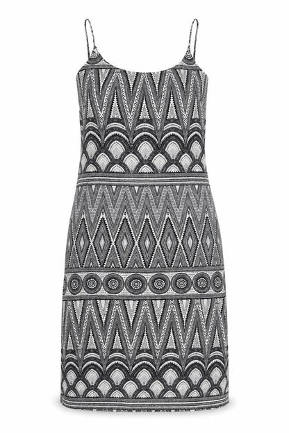 H&M Womens Black Geometric  Fit & Flare  Size 4