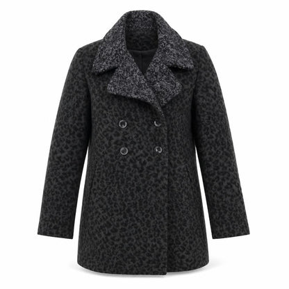 JHON LEWIS Girls Black Animal Print  Basic Coat Coat Size 11 Years