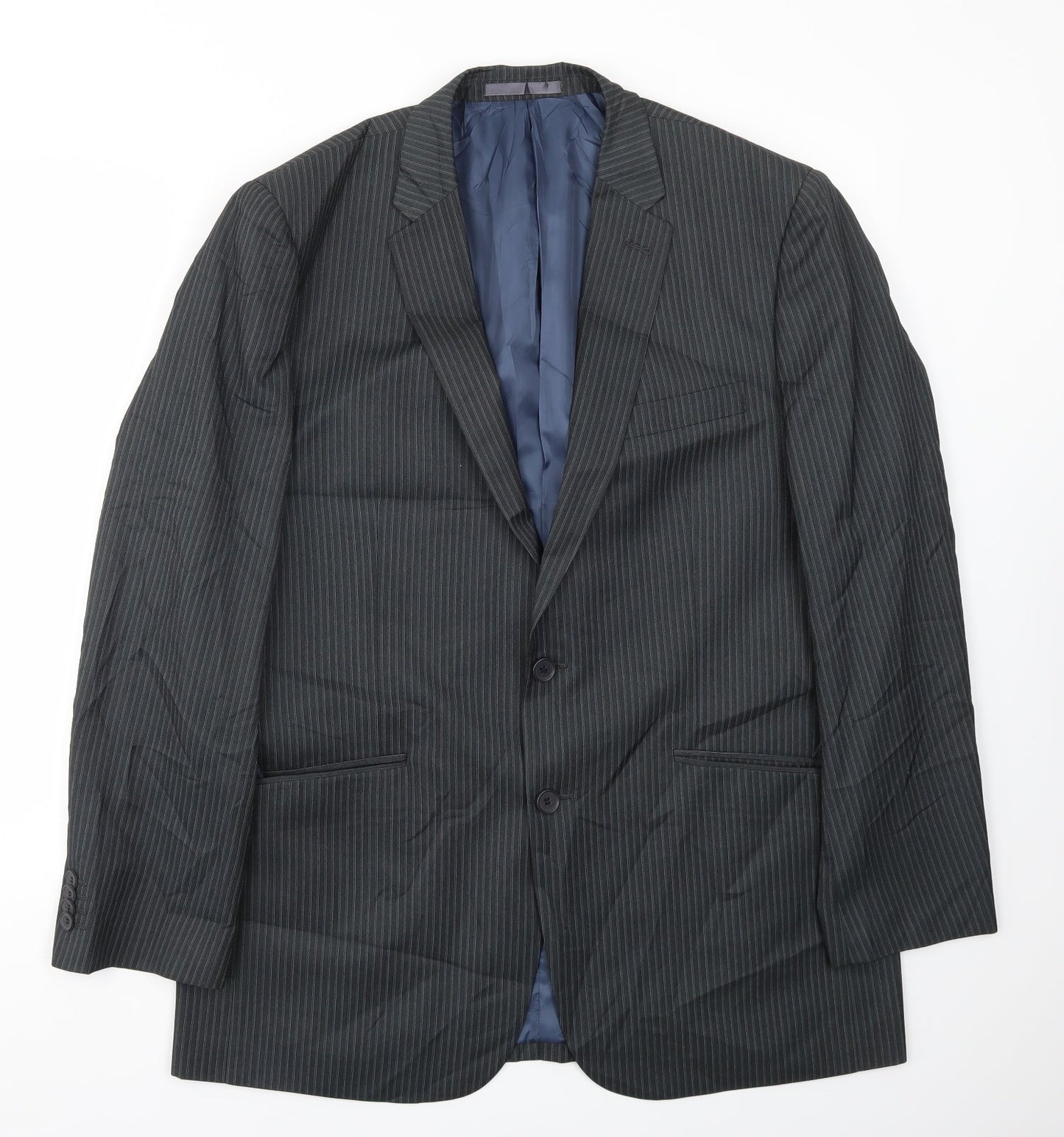 Aspen & Court Mens Grey Striped  Jacket Blazer Size 44