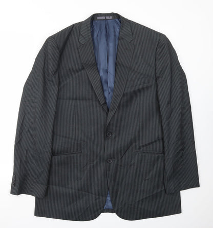 Aspen & Court Mens Grey Striped  Jacket Blazer Size 44