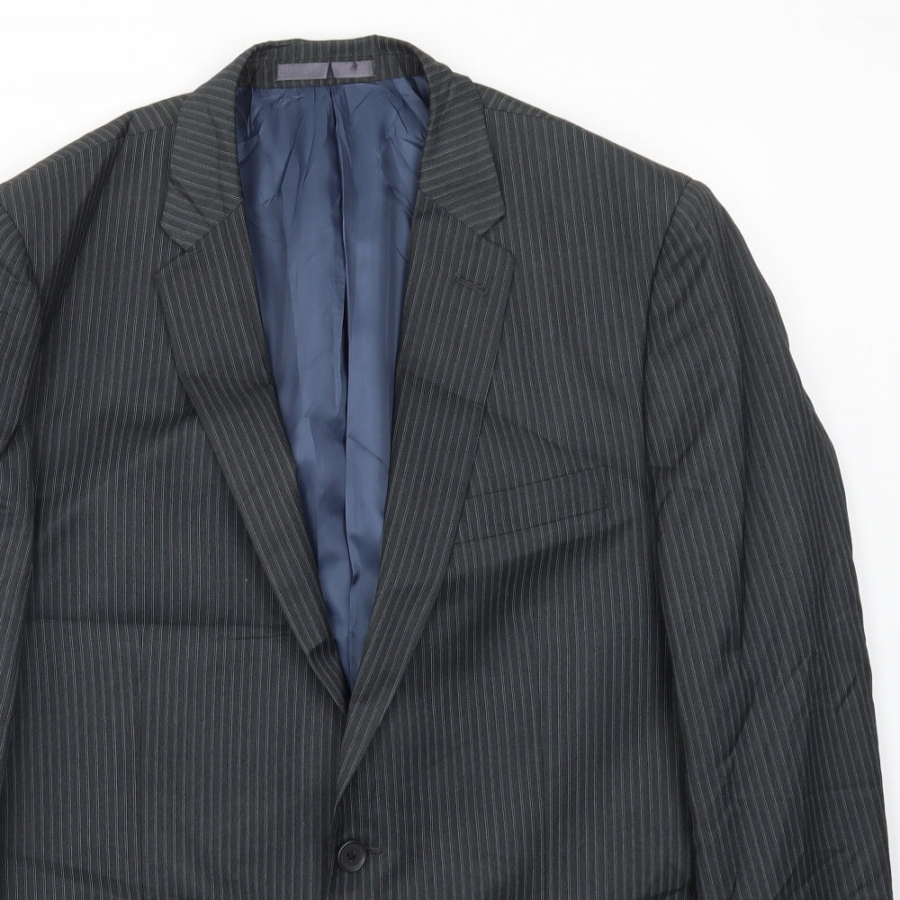 Aspen & Court Mens Grey Striped  Jacket Blazer Size 44