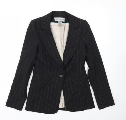 Warehouse Womens Black Striped  Jacket Blazer Size 10
