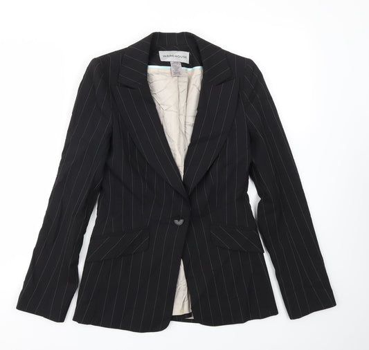 Warehouse Womens Black Striped  Jacket Blazer Size 10