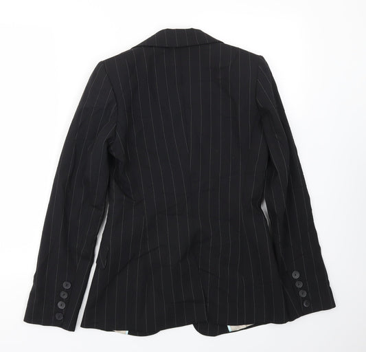 Warehouse Womens Black Striped  Jacket Blazer Size 10
