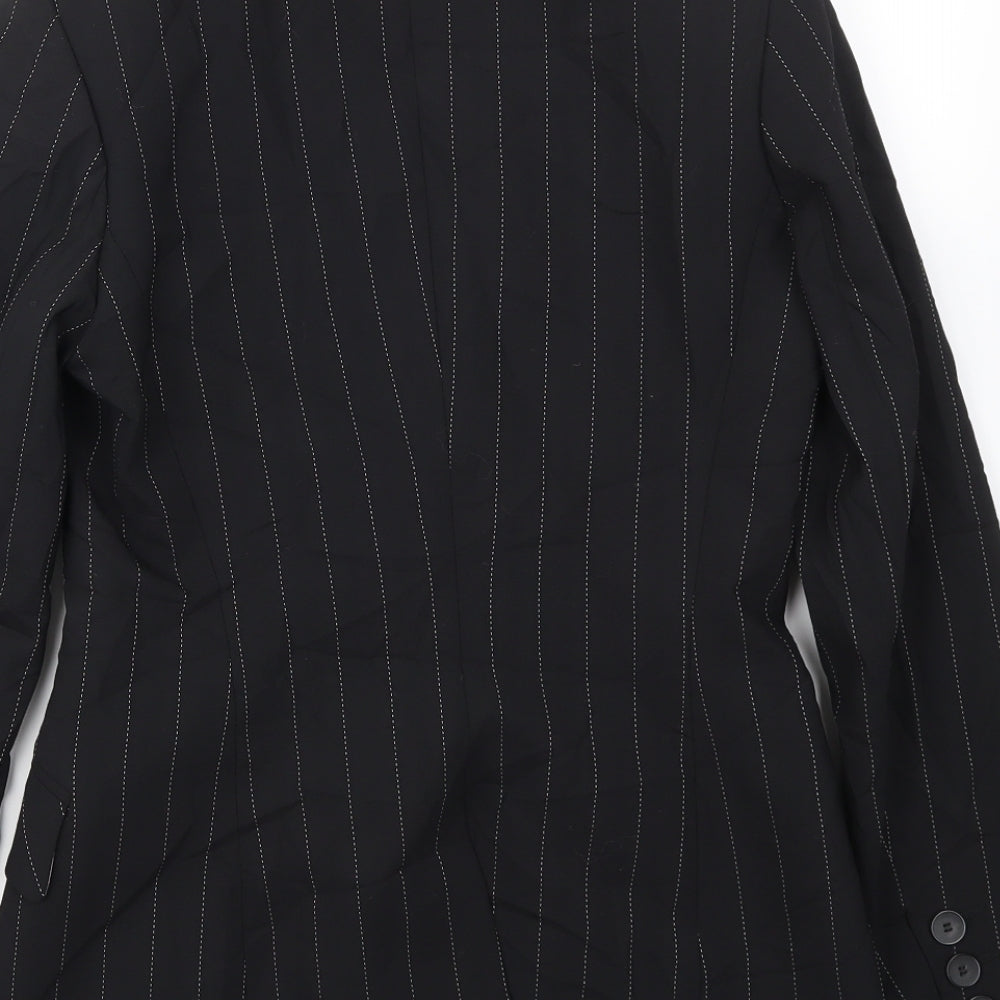 Warehouse Womens Black Striped  Jacket Blazer Size 10