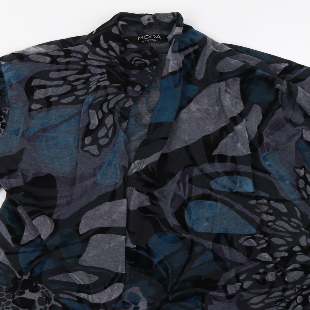 George Womens Blue Geometric  Cardigan Jumper Size 14