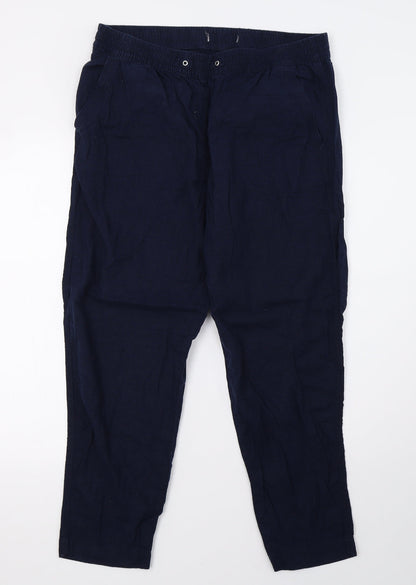 Womens UK Size 14 Preworn Regular Fit  Blue Trousers