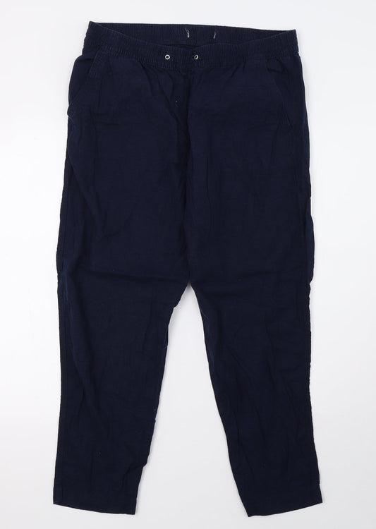 Womens UK Size 14 Preworn Regular Fit  Blue Trousers