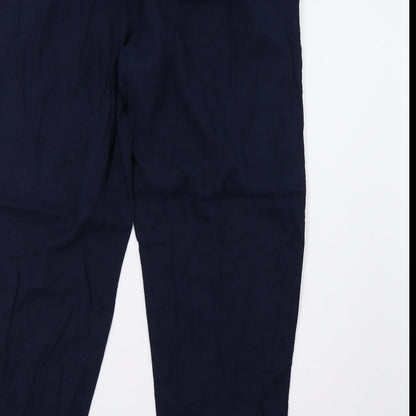 Womens UK Size 14 Preworn Regular Fit  Blue Trousers