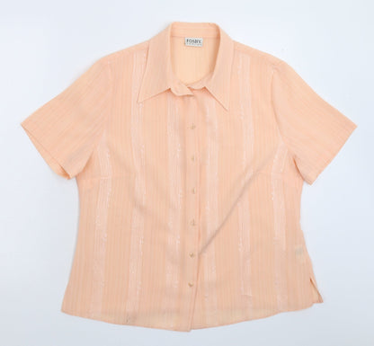 Womens UK Size 16 Fosby Pink Basic Button-Up