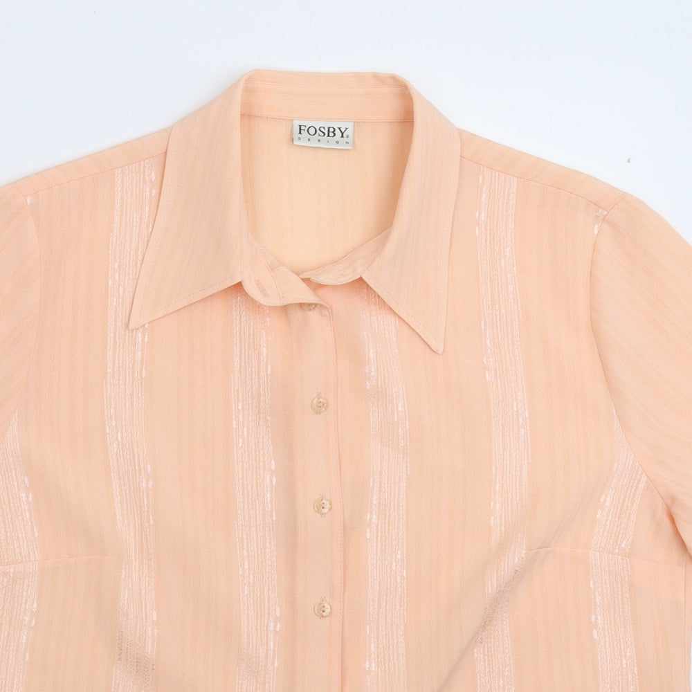Womens UK Size 16 Fosby Pink Basic Button-Up