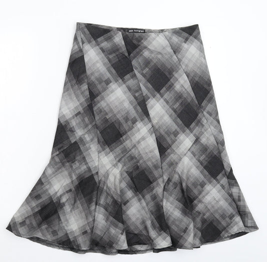 Marks and Spencer Womens Grey Geometric  Flare Skirt Size 10