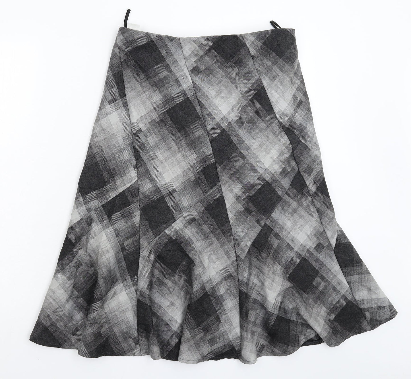 Marks and Spencer Womens Grey Geometric  Flare Skirt Size 10