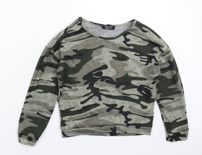 New Look Girls Multicoloured Camouflage  Pullover Jumper Size 10-11 Years
