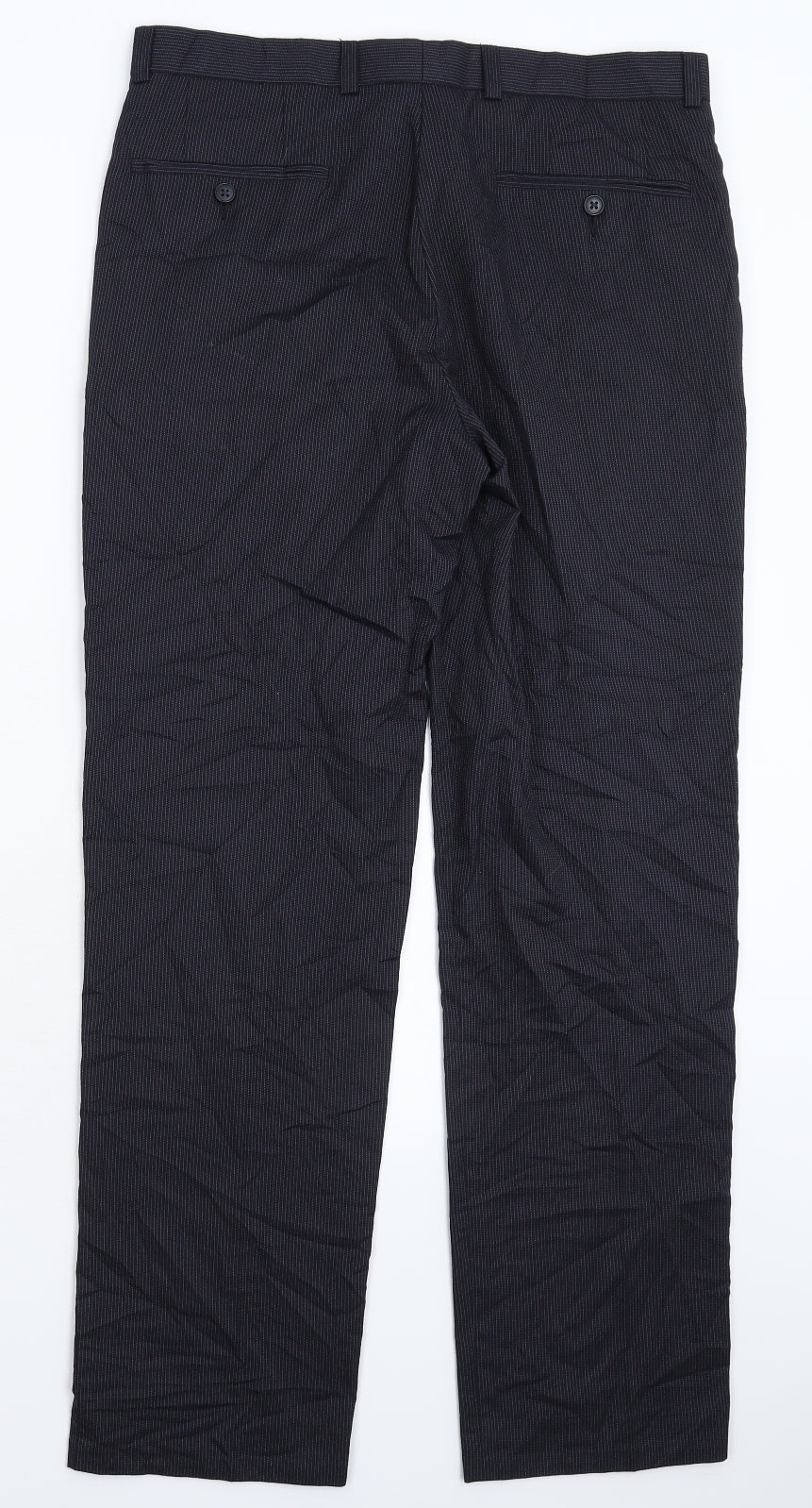 Burton Mens Blue Striped  Dress Pants Trousers Size 32 L30 in