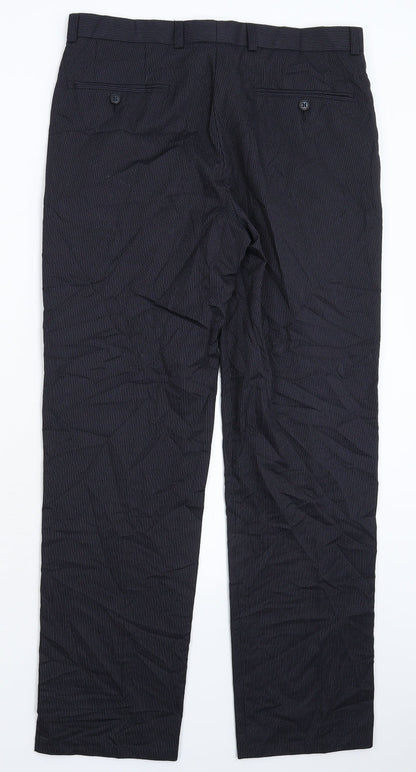 Burton Mens Blue Striped  Dress Pants Trousers Size 32 L30 in
