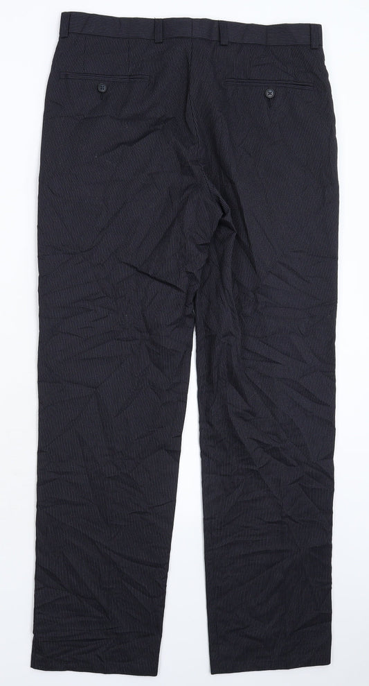 Burton Mens Blue Striped  Dress Pants Trousers Size 32 L30 in