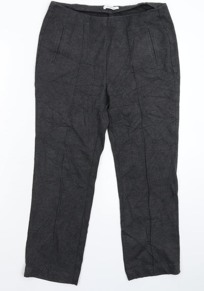 Womens UK Size 12 Marks and Spencer Slim Fit Carrot Grey Trousers