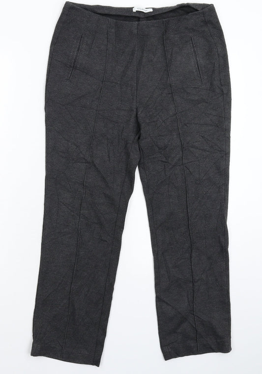 Womens UK Size 12 Marks and Spencer Slim Fit Carrot Grey Trousers