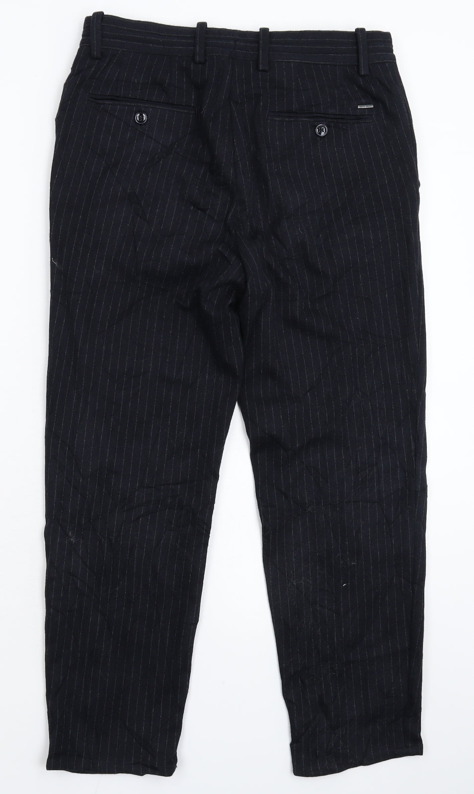 Mango Womens Blue Striped  Trousers  Size 28 in L25 in