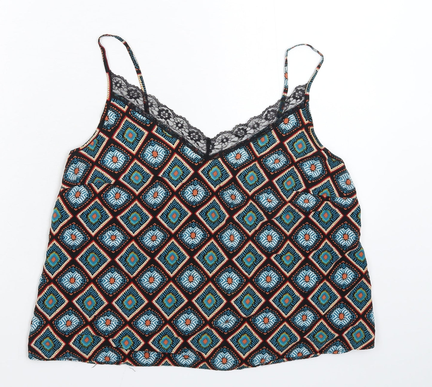 Papaya Womens Multicoloured Geometric  Basic Tank Size 12