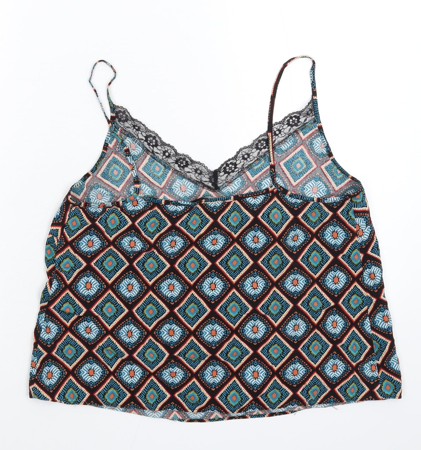 Papaya Womens Multicoloured Geometric  Basic Tank Size 12