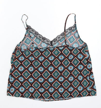 Papaya Womens Multicoloured Geometric  Basic Tank Size 12